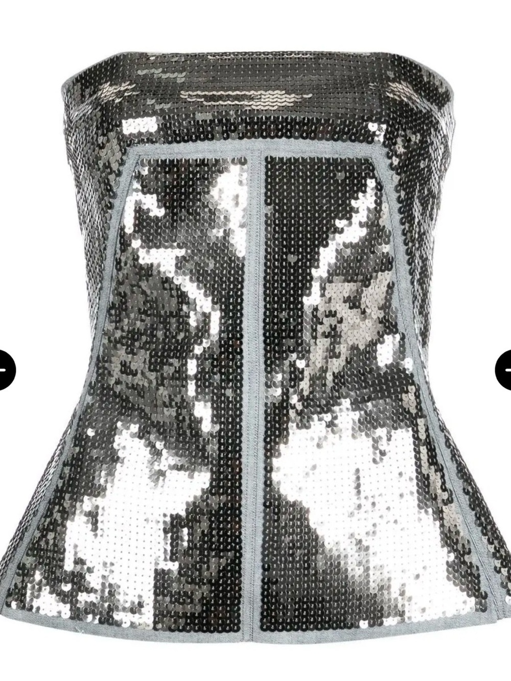 Sequined Strapless Corset Top - Silver